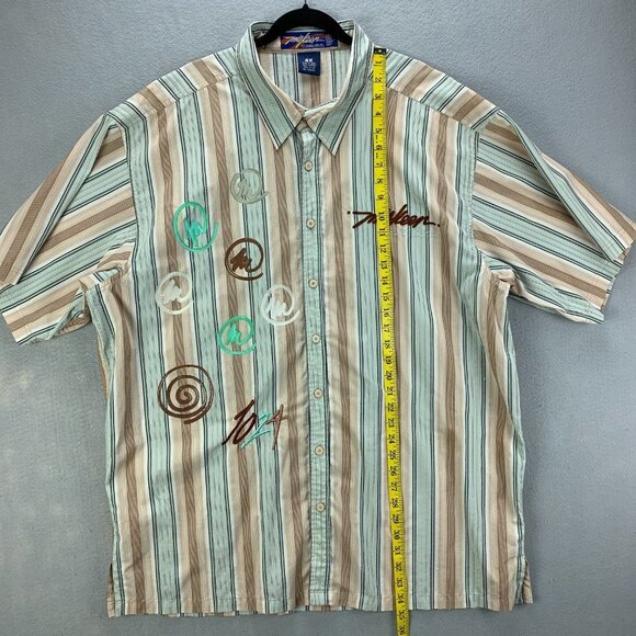 Vintage Miskeen Originals Mens Shirt 4X Button Up Urban Hip Hop Hand Painted Tan - Picture 8 of 12